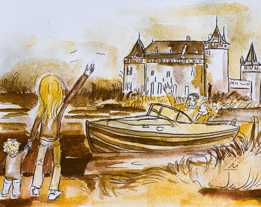 Illustratie van varen bij het Muiderslot